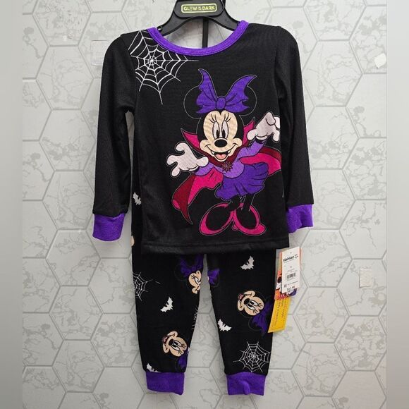 Nwt Disney Minnie Mouse Girl's Halloween Pajama Set - Picture 4 of 9